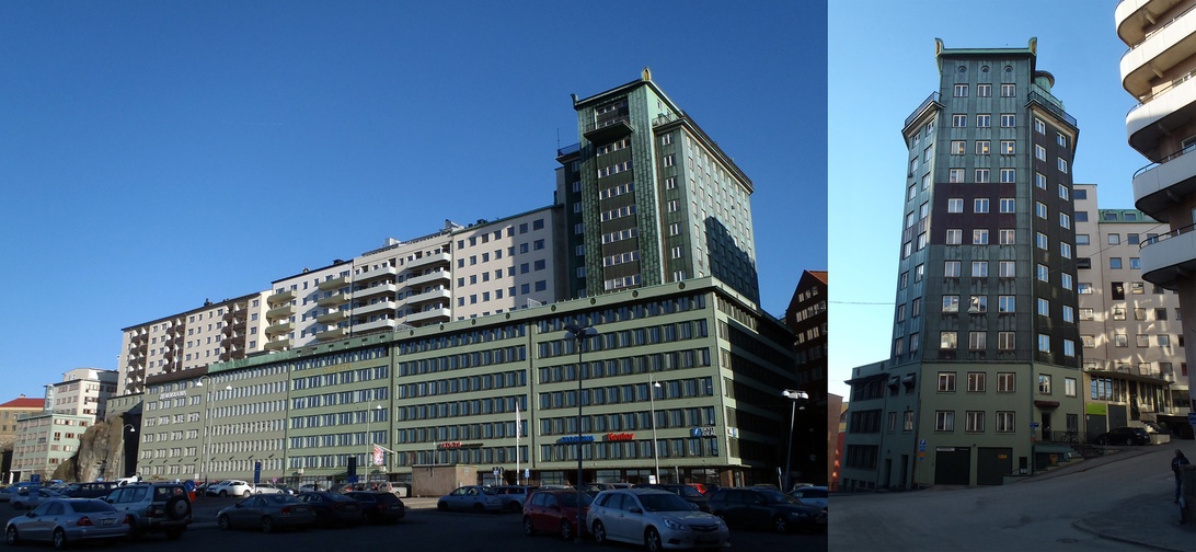 En person som använder en miniräknare och granskar finansiella diagram på en datorskärm.